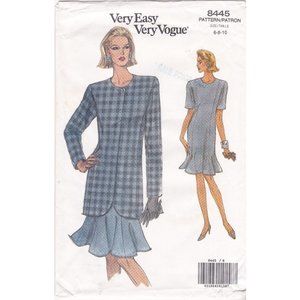 UNCUT Vintage Sewing PATTERN Very Easy Very Vogue 8445, Misses Petite 1995